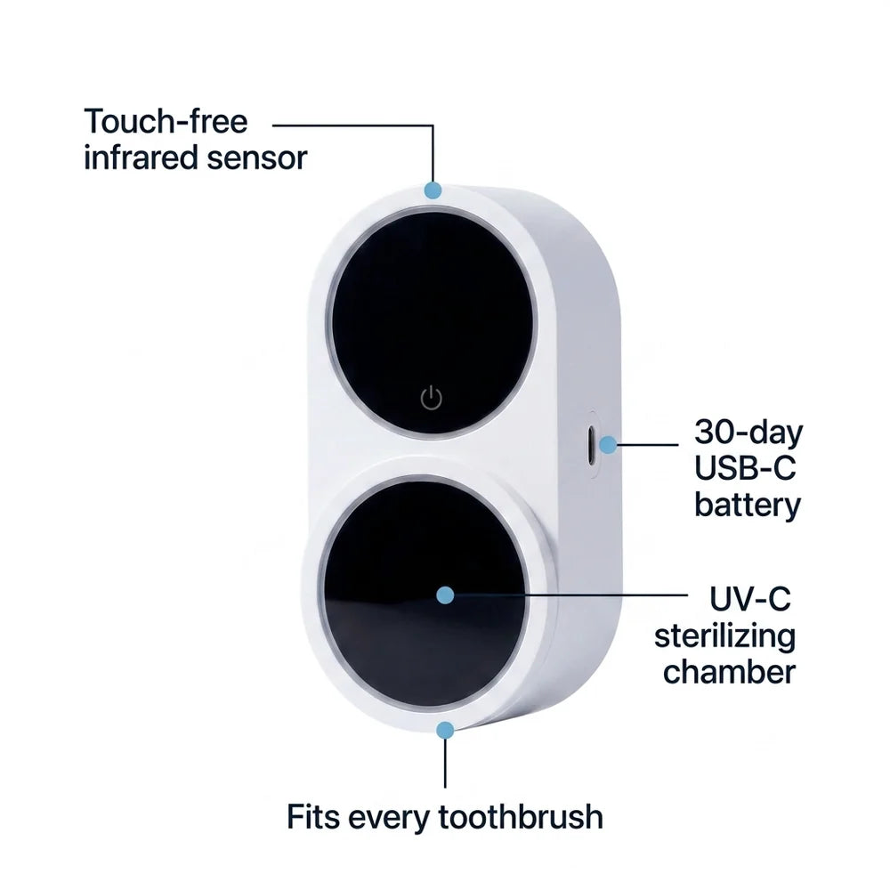 Self Cleaning UV Toothbrush Sanitizer